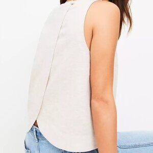 NWT LOFT Linen Blend Petal Back Shell